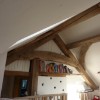 Bedroom, traditional oak raised collar truss