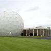 Constructed of fibre glass and steel panels, the radome is the most visible feature on the sit