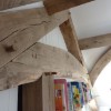 Bedroom, oak raised collar truss